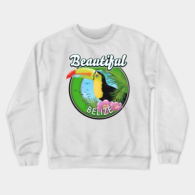 Beautiful Belize retro toucan logo Crewneck Sweatshirt by nickemporium1